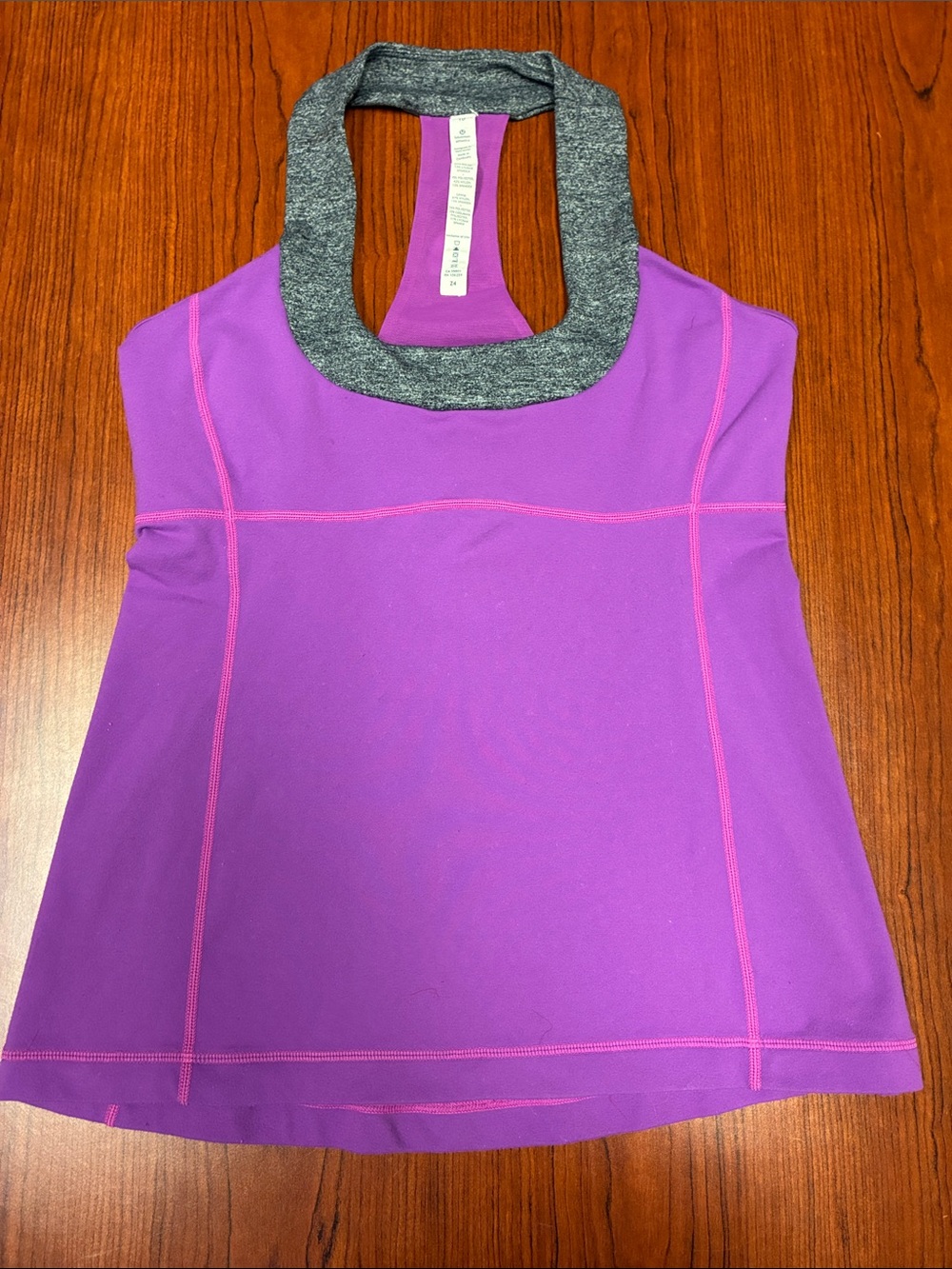Lululemon women’s athletica Purple Tank with Gray Neckband